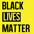 Picture of yellow square and BLACK LIVES MATTER